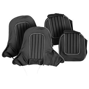 Buy Seat Cover set - front - Black/White - leather Online