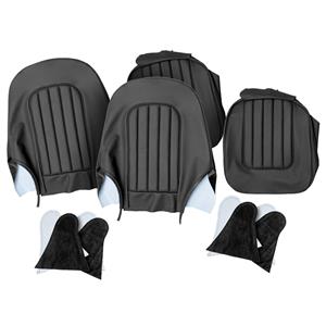 Buy Seat Cover set - front - Black/Black - leather Online