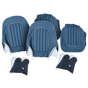 Buy Seat Cover set - front - Blue/White - leather Online