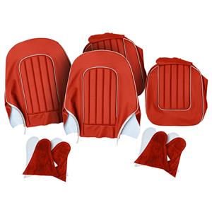 Buy Seat Cover set - front - Red/White - leather Online