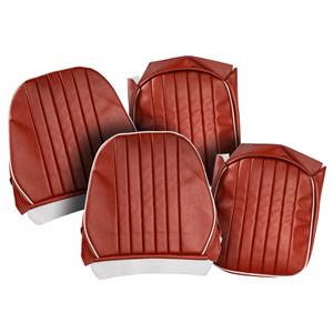 Buy Seat Covers - Red/White - Pair - Leather Online