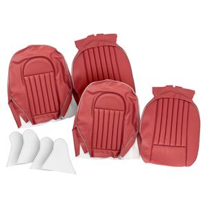 Buy Seat Cover set - front - Red/Silver - vinyl Online