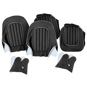 Buy Seat Cover set - front - Black/White - leather Online