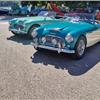 Two Austin Healey 100-Six cars at the Elkhart Late Conclave 24 event