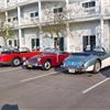 Conclave Day 1 - Austin Healey and Spridget parked at the Blue Harbor conference