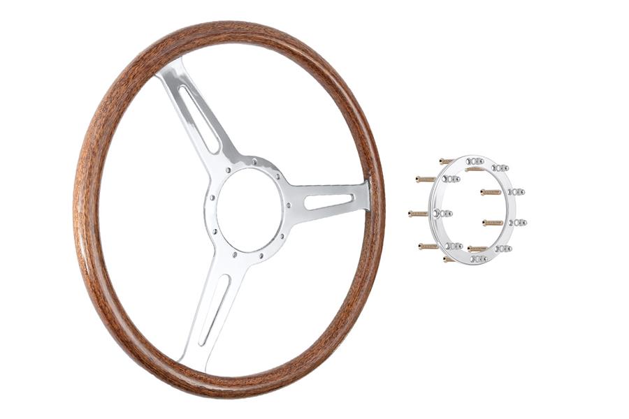 Derrington Style Mahogany Steering Wheel for Austin Healey - 16-inch