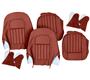 Seat Cover set - front - Red/Red - leather