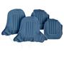 Seat Cover set - front - Blue/White - leather