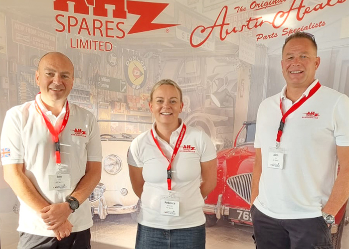 Jon Hill ,Rebecca Kemsley, and John Lee from A H Spares sponsoring Conclave 24