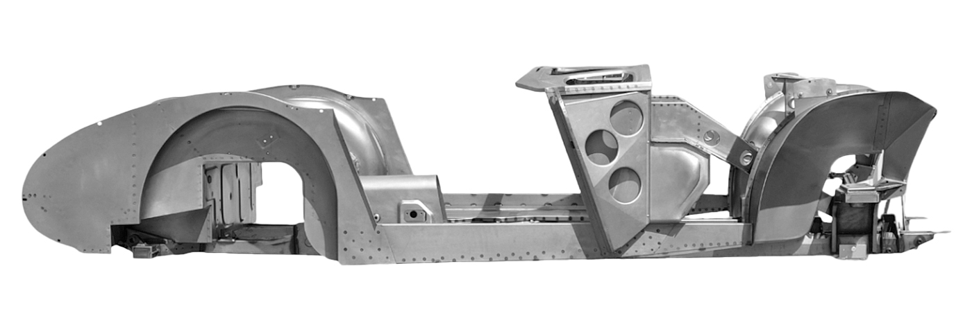 Complete Austin Healey inner body shell assembly - side view