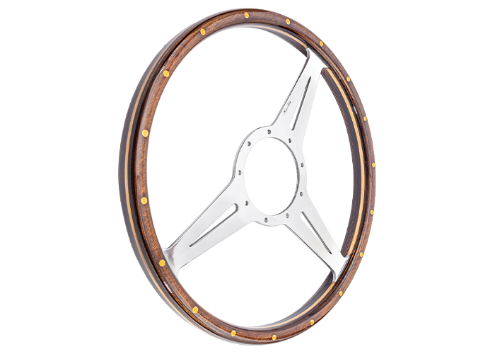 Thick Grip Moto-Lita Slotted Steering Wheel for Austin Healey - 15-inch - Dark Stain