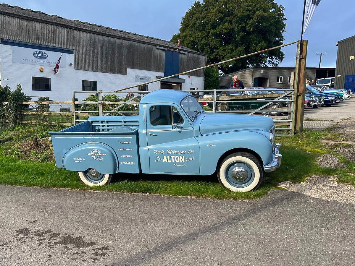 Old pickup truck outside Rawles Motorsport