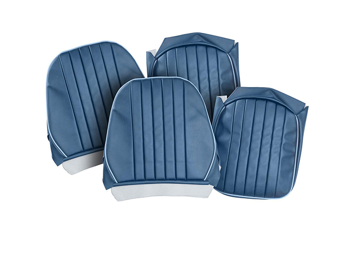 Sprite MK1 front seat covers - blue with blue piping